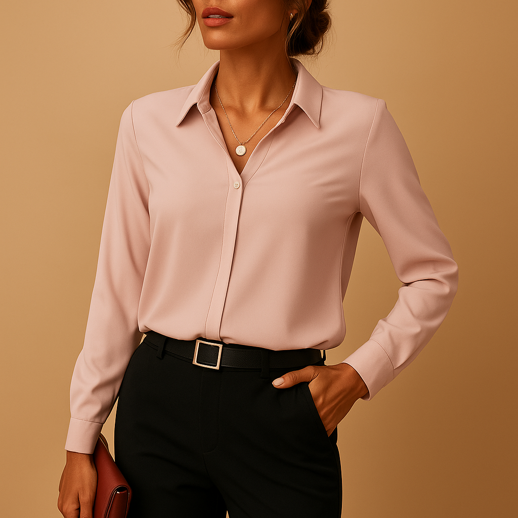 Elegancka gładka bluzka damska