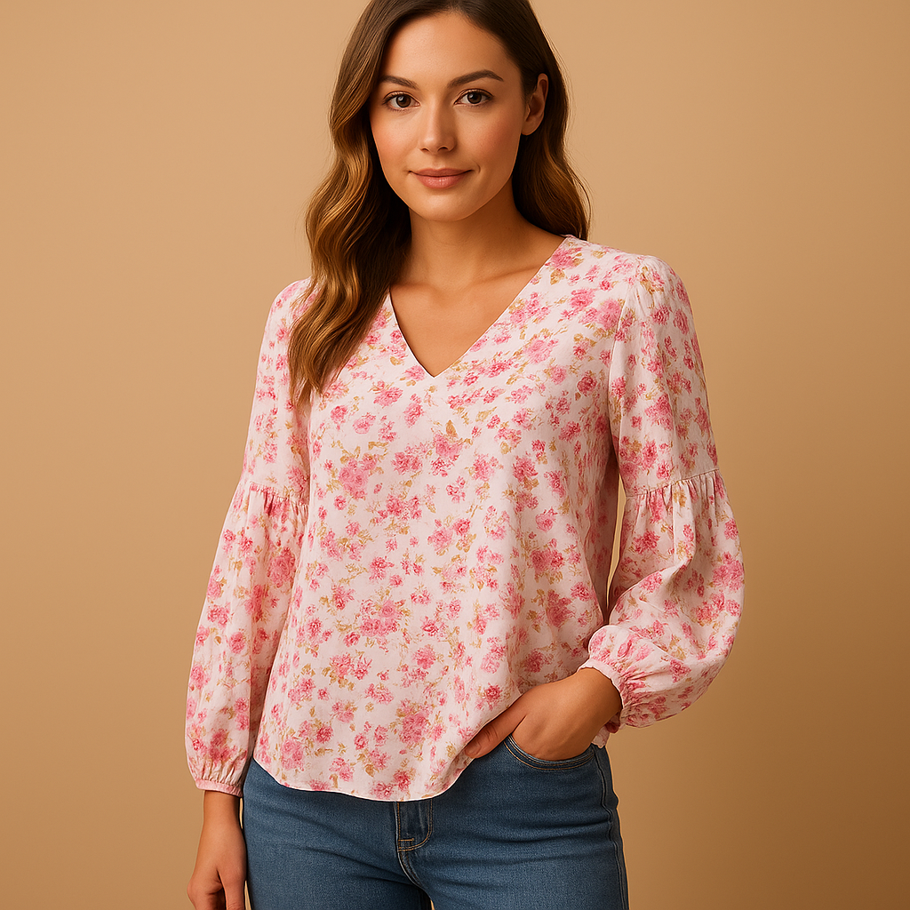 Letnia bluzka damska w kwiatowy print