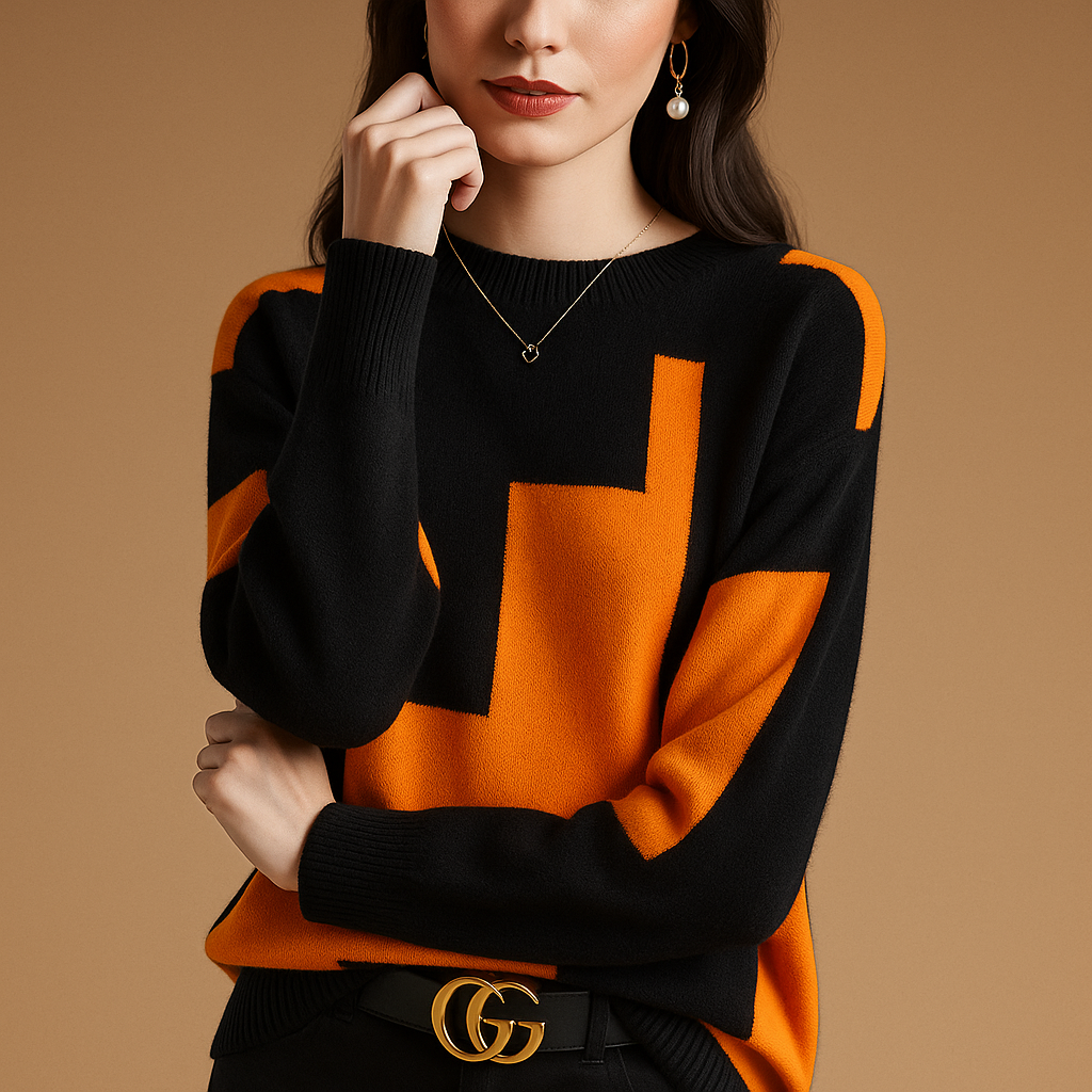 Luźny sweter damski o eleganckim kroju i minimalistycznym designie