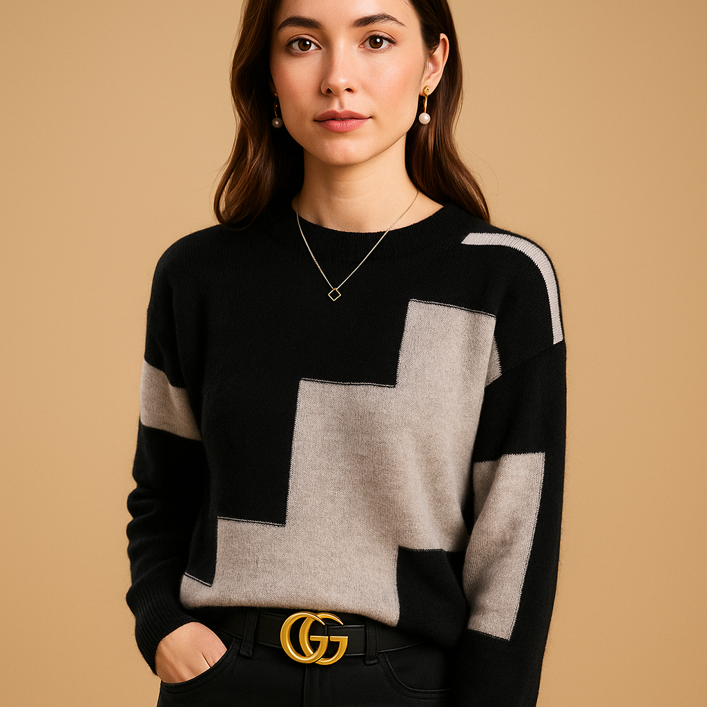 Luźny sweter damski o eleganckim kroju i minimalistycznym designie