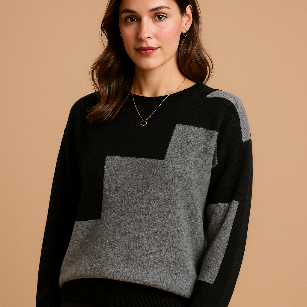 Luźny sweter damski o eleganckim kroju i minimalistycznym designie