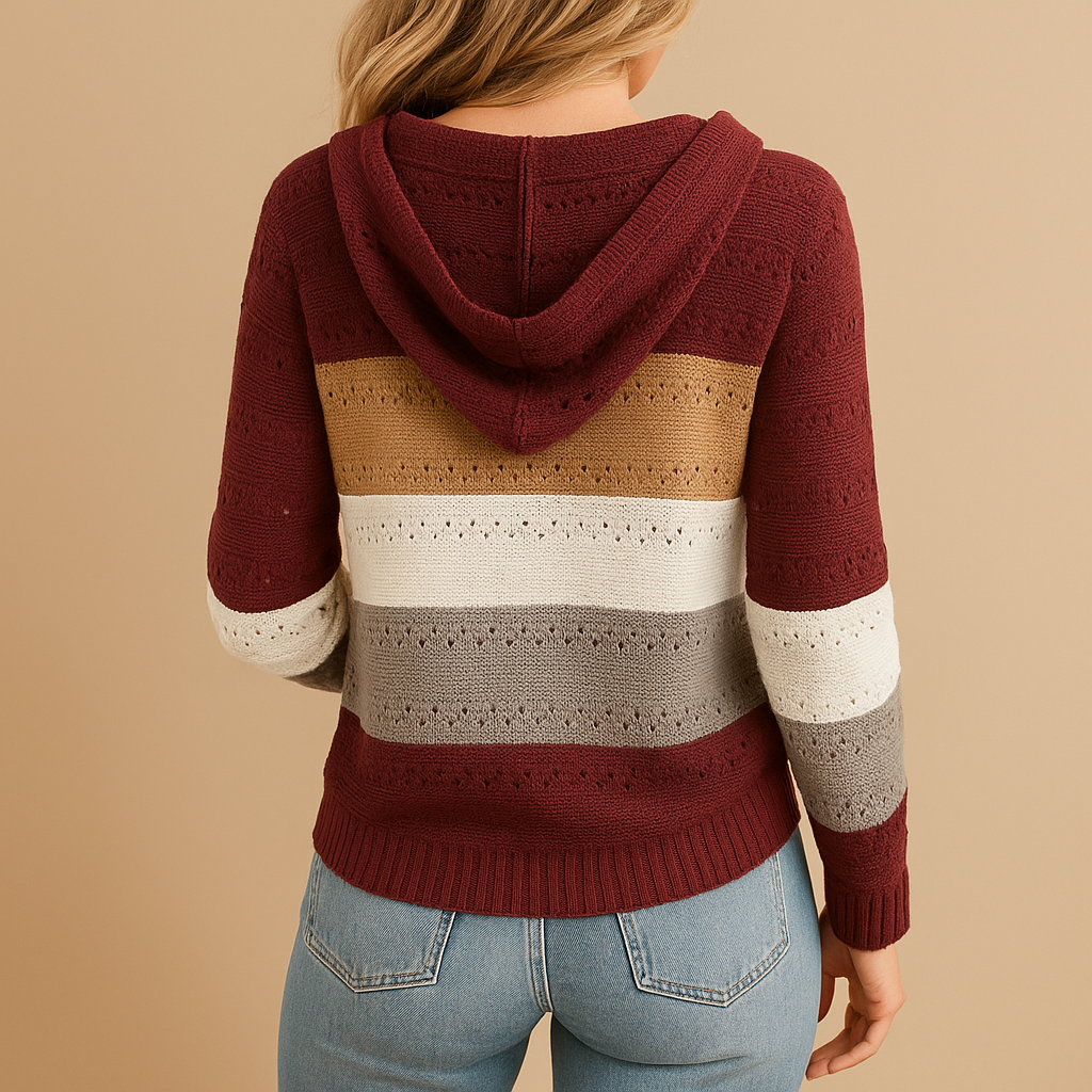 Luźny damski sweter V-neck z oddychającej dzianiny