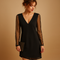 Damska sukienka mini z długim rękawem V-neck