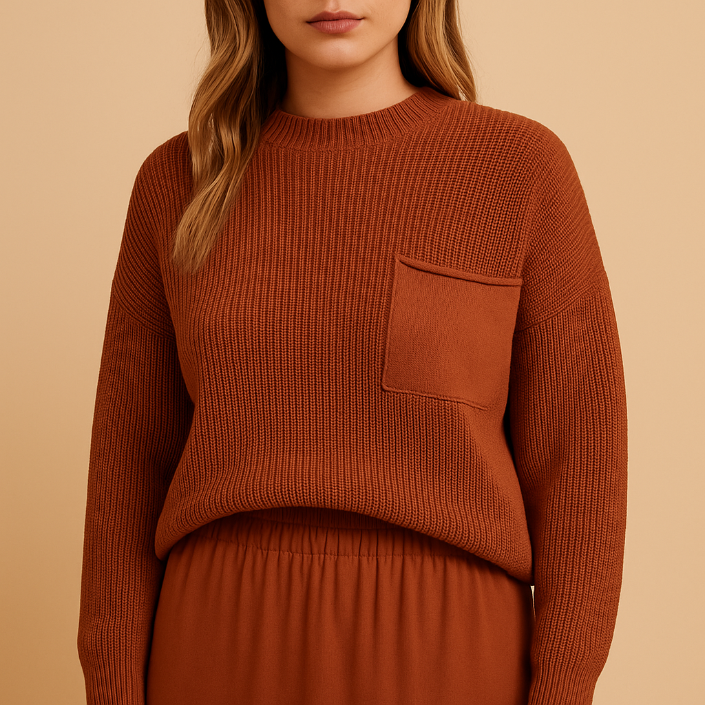 Minimalistyczny sweter z dzianiny dla kobiet | Bente