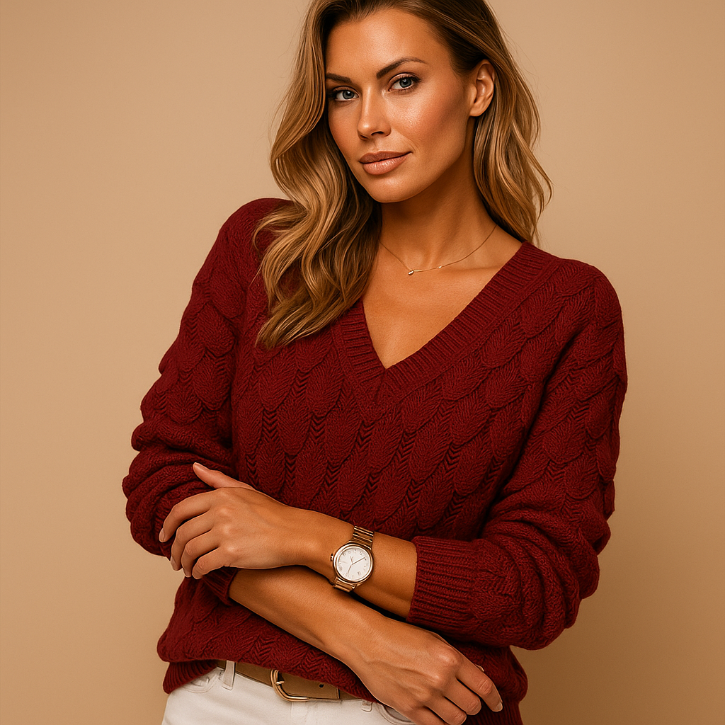 Minimalistyczny sweter z dzianiny dla kobiet