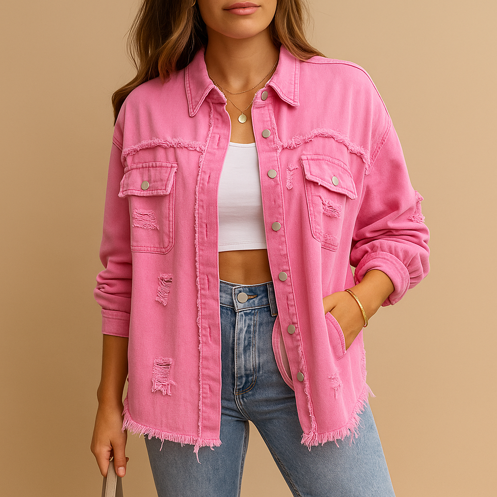 Dżinsowa kurtka oversize w stylu vintage dla kobiet