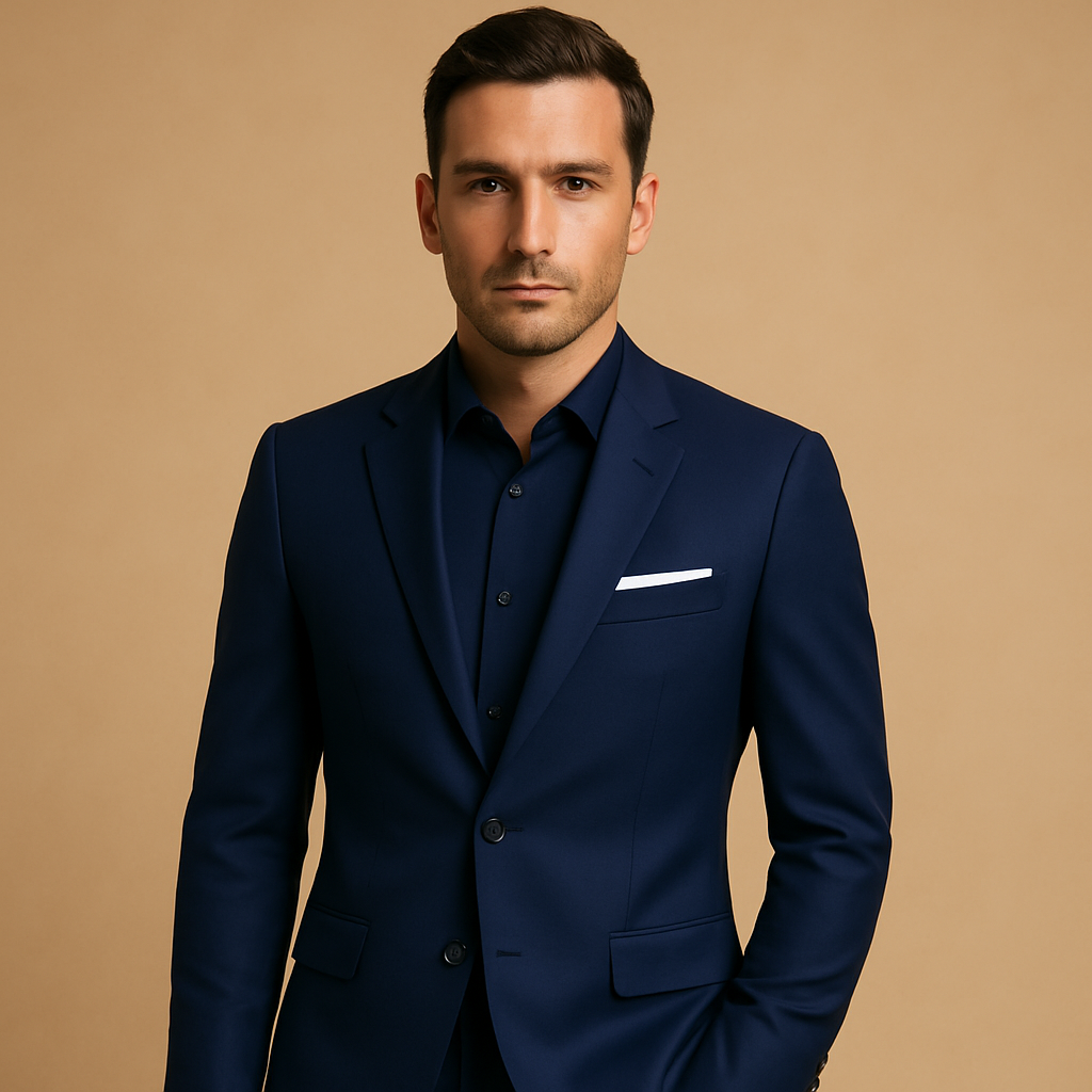 Męski garnitur slim fit z marynarką i spodniami