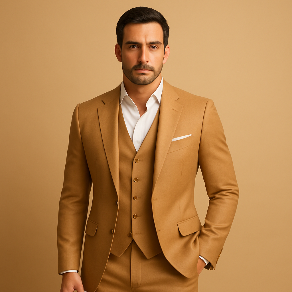 Męski garnitur slim fit z marynarką i spodniami