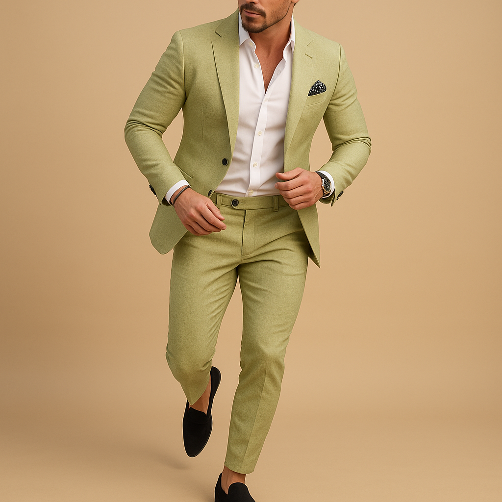 Garnitur męski slim fit z marynarką i spodniami na formalne okazje