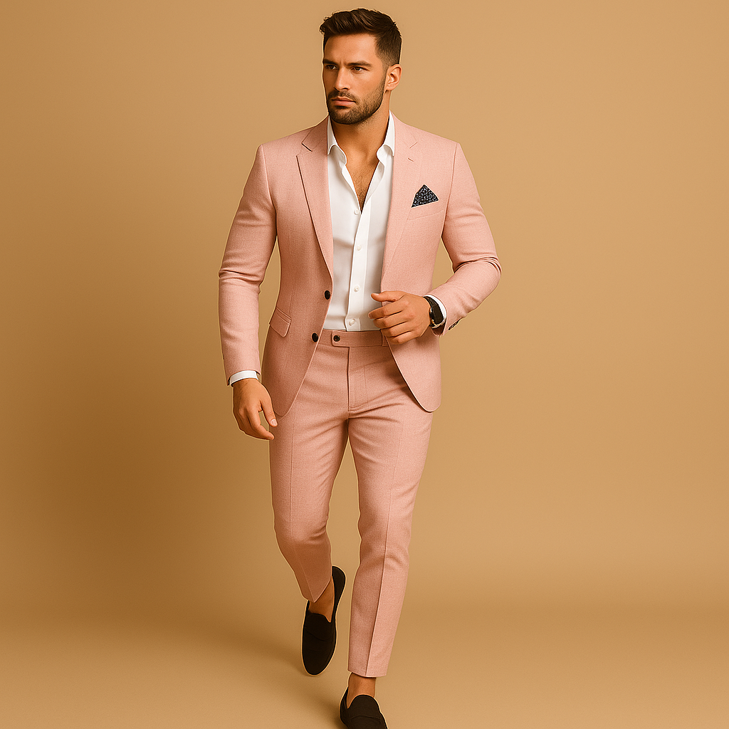 Garnitur męski slim fit z marynarką i spodniami na formalne okazje
