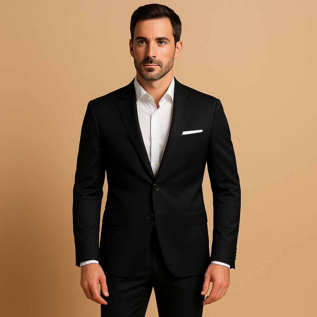 Męski garnitur slim fit z marynarką i spodniami