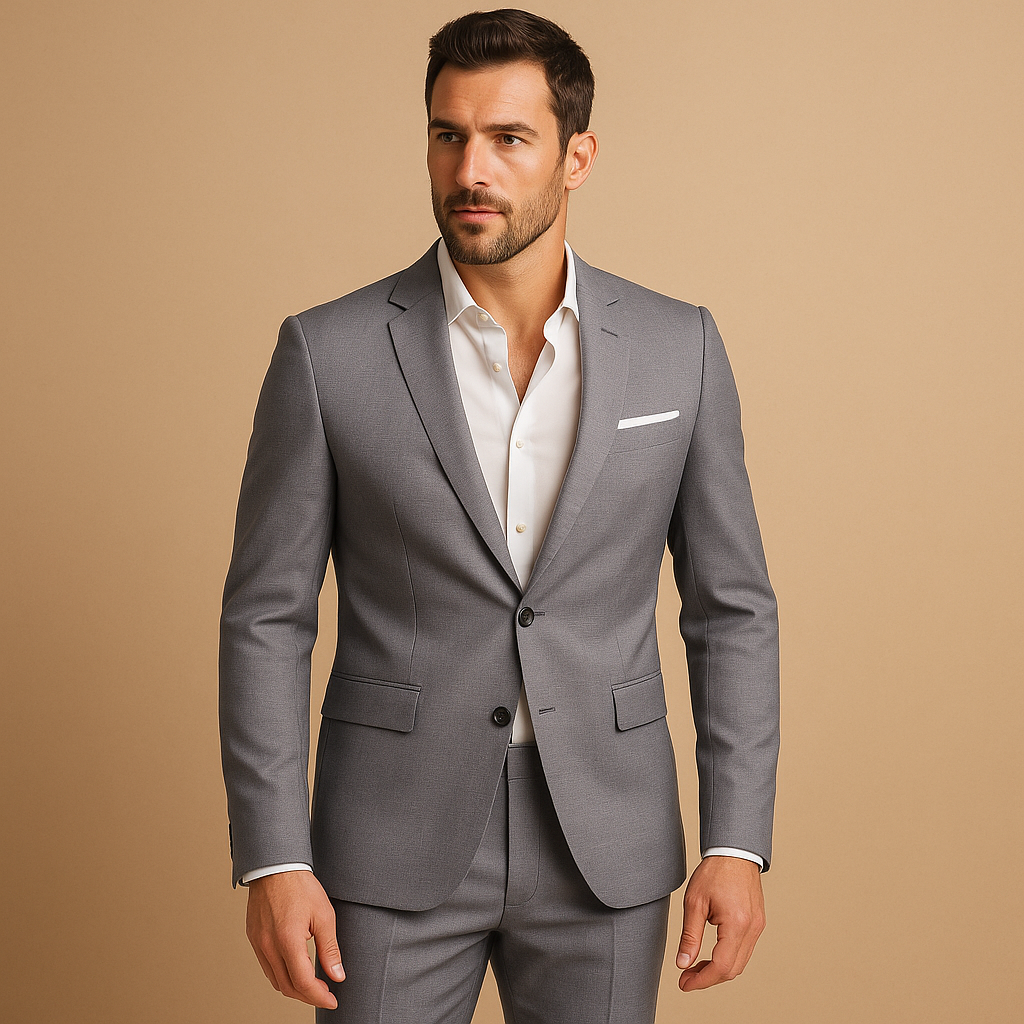 Męski garnitur slim fit z marynarką i spodniami