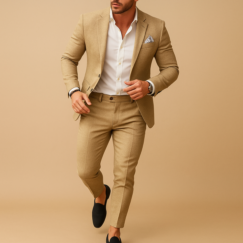 Garnitur męski slim fit z marynarką i spodniami na formalne okazje
