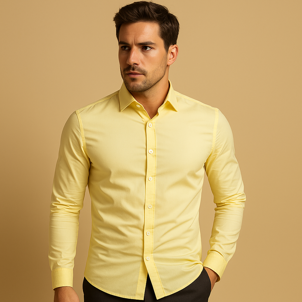Koszula męska slim fit z kołnierzykiem typu turndown