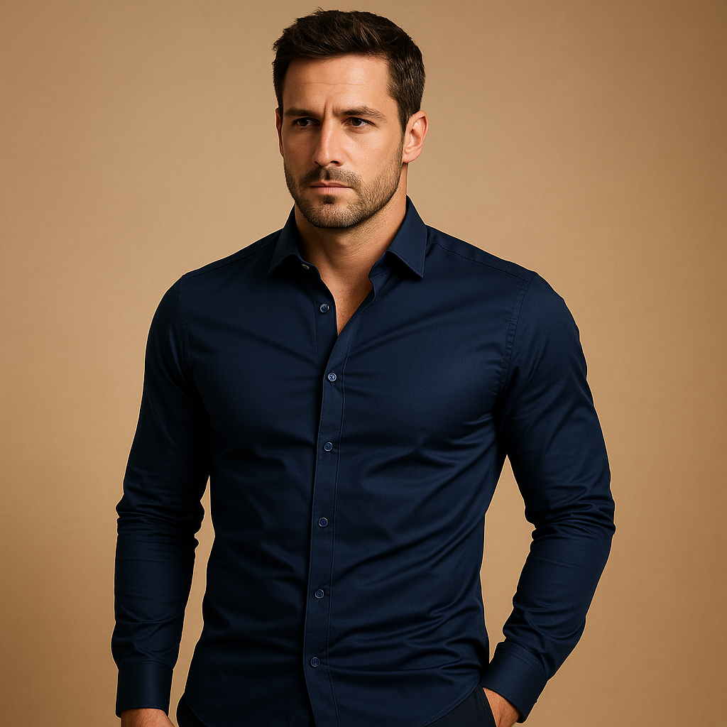 Koszula męska slim fit z kołnierzykiem typu turndown