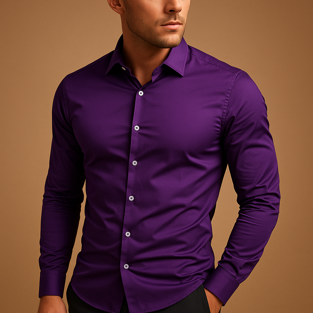 Koszula męska slim fit z kołnierzykiem typu turndown