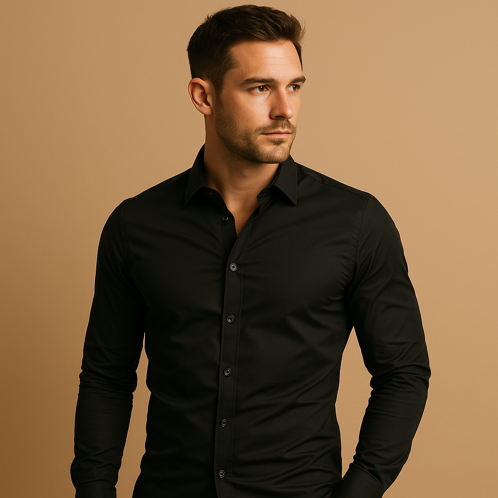 Koszula męska slim fit z kołnierzykiem typu turndown