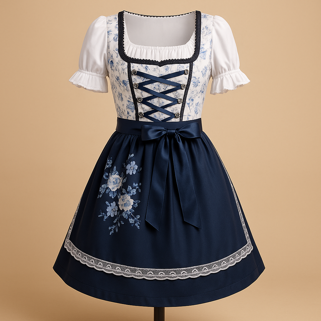 Tradycyjna sukienka na Oktoberfest z koronkowymi detalami dla kobiet