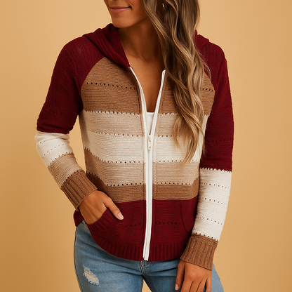 Luźny damski sweter V-neck z oddychającej dzianiny