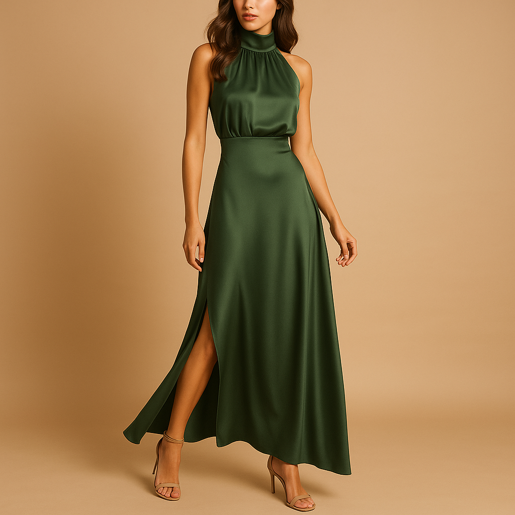 Sukienka maxi z wysokim rozcięciem i eleganckim krojem dla kobiet
