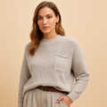 Minimalistyczny sweter z dzianiny dla kobiet | Bente
