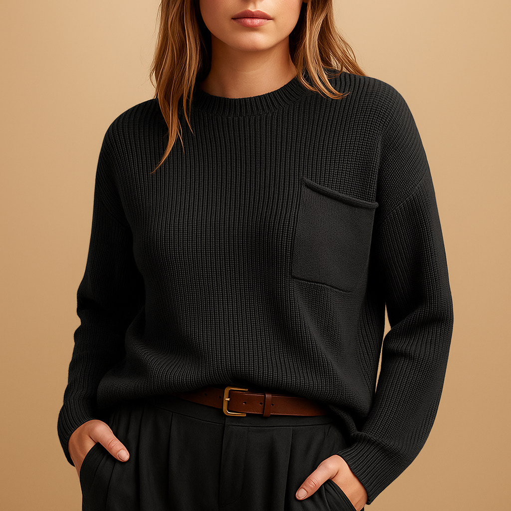 Minimalistyczny sweter z dzianiny dla kobiet | Bente