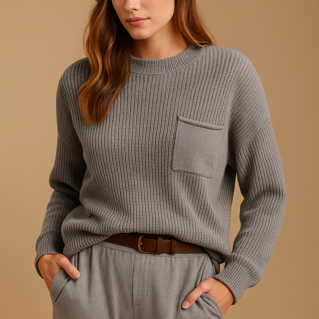 Minimalistyczny sweter z dzianiny dla kobiet | Bente