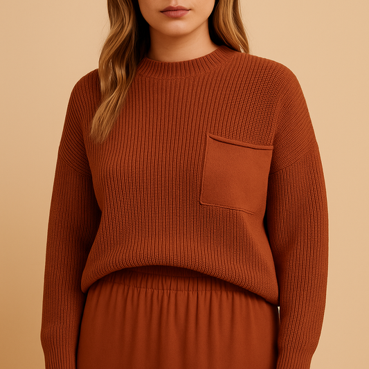 Minimalistyczny sweter z dzianiny dla kobiet | Bente
