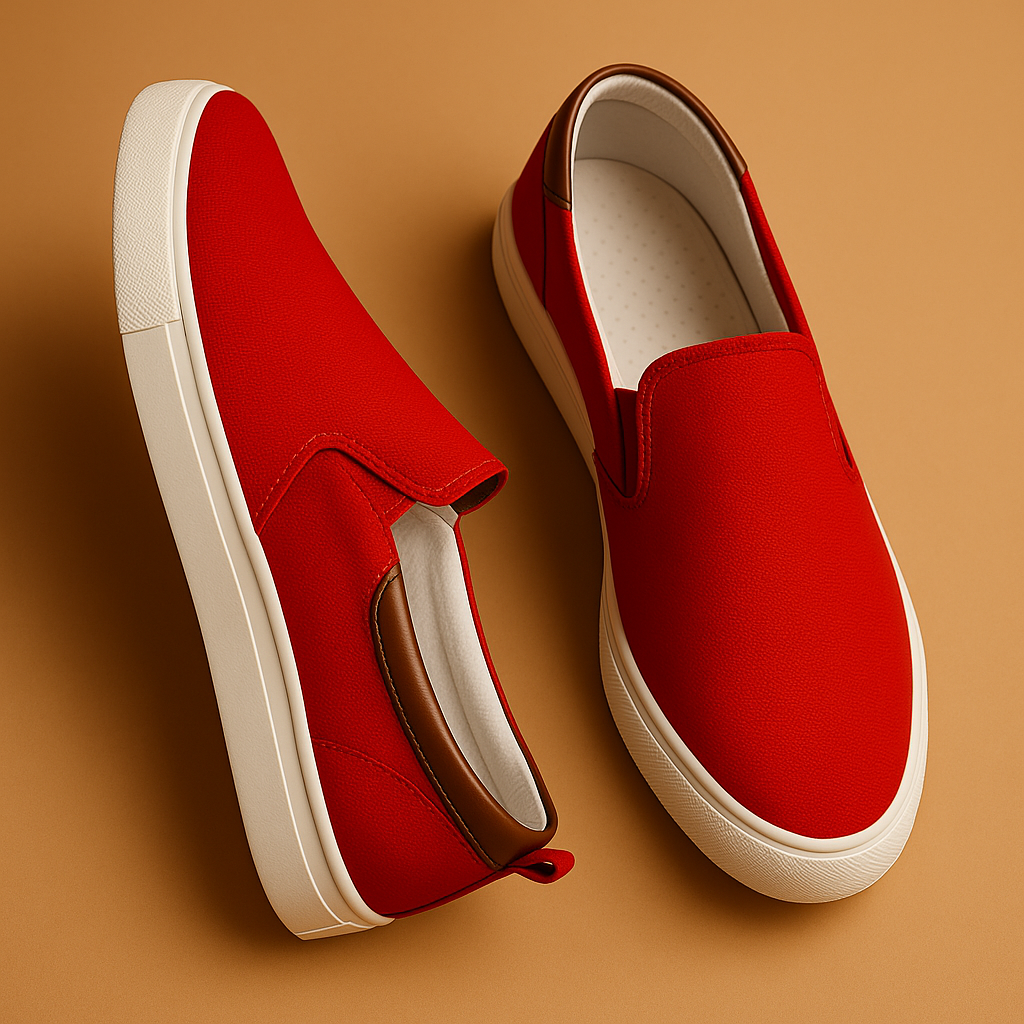 Nowoczesne buty wsuwane z oddychającego materiału tekstylnego dla mężczyzn