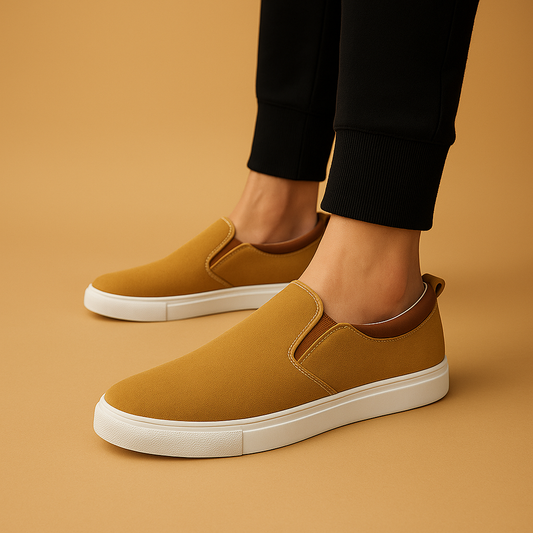 Nowoczesne buty wsuwane z oddychającego materiału tekstylnego dla mężczyzn