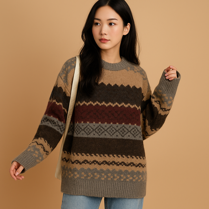 Oversizowy sweter z dzianiny dla kobiet