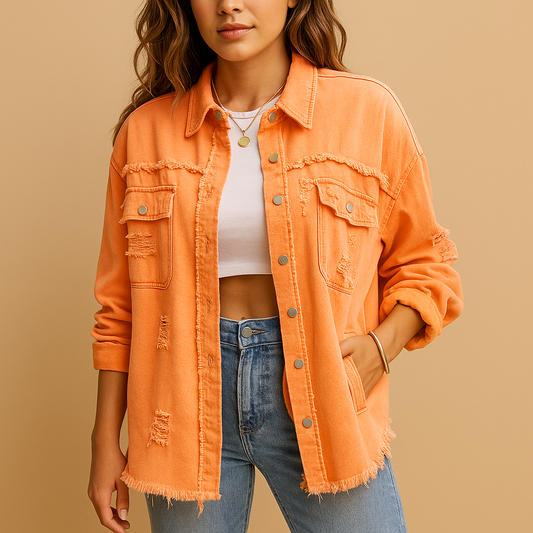 Dżinsowa kurtka oversize w stylu vintage dla kobiet