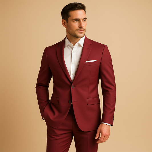 Męski garnitur slim fit z marynarką i spodniami