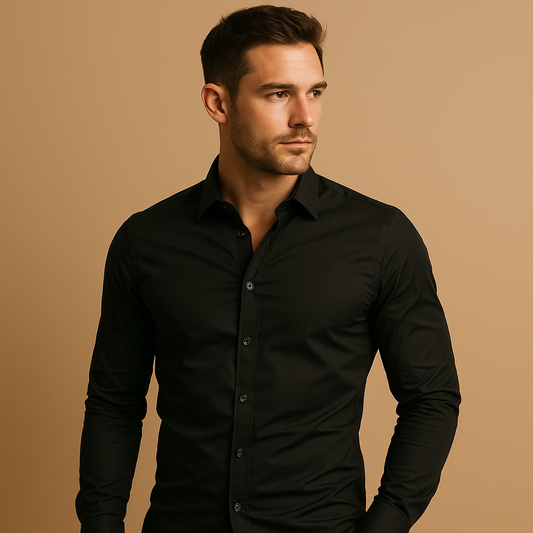 Koszula męska slim fit z kołnierzykiem typu turndown