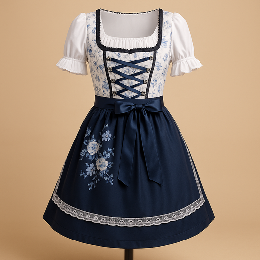 Tradycyjna sukienka na Oktoberfest z koronkowymi detalami dla kobiet