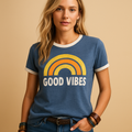 T-shirt z nadrukiem "Good Vibes" dla kobiet