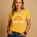 T-shirt z nadrukiem "Good Vibes" dla kobiet