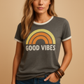 T-shirt z nadrukiem "Good Vibes" dla kobiet