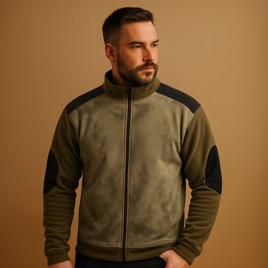 Sweter męski z zamkiem błyskawicznym w stylu vintage