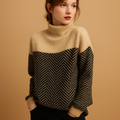 Sweter damski z miękkiej dzianiny w jodełkę